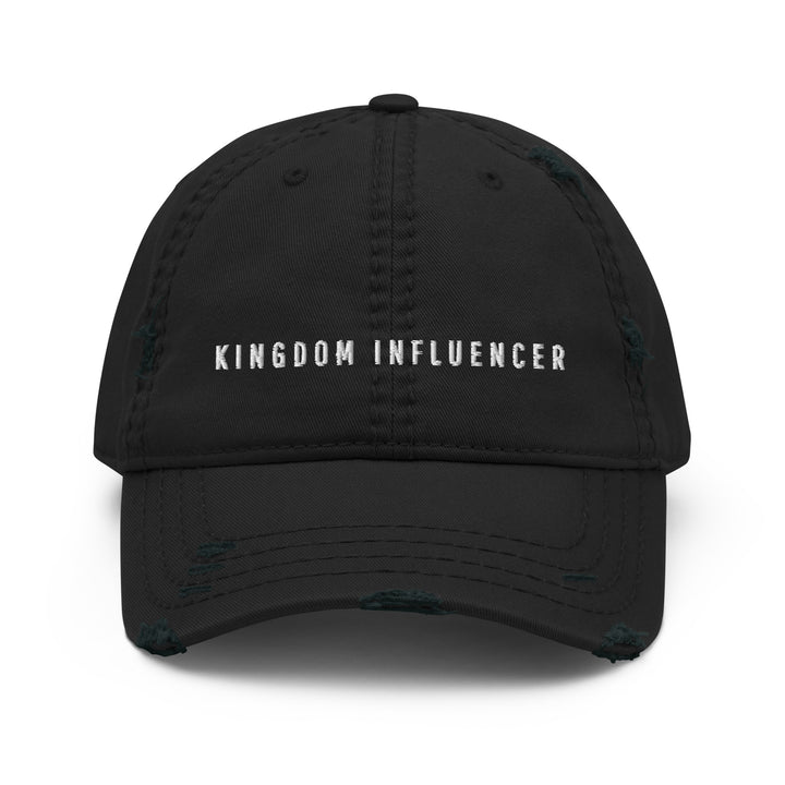 Kingdom Influencer | Unisex Distressed Cap | Black