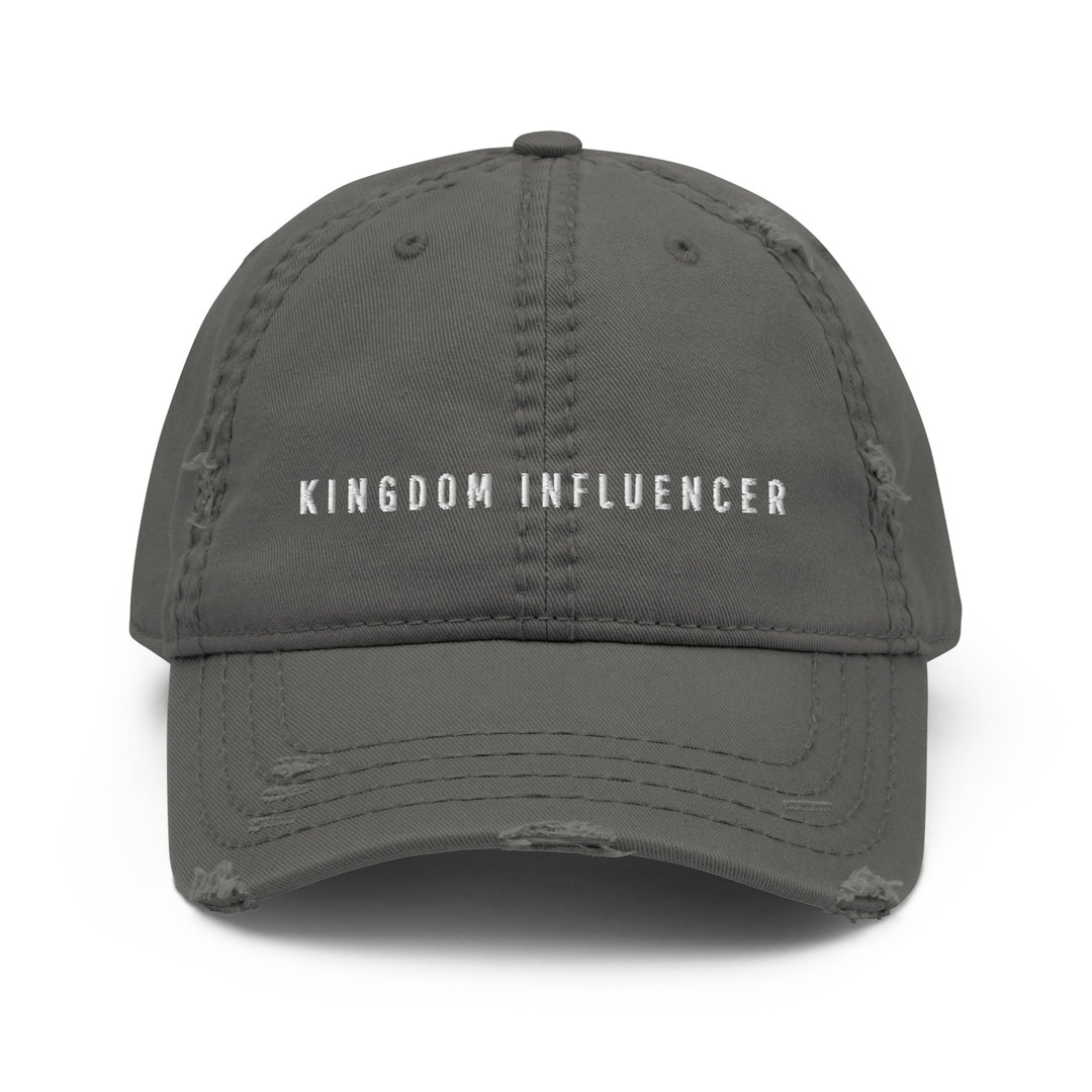 Kingdom Influencer | Unisex Distressed Cap | Black