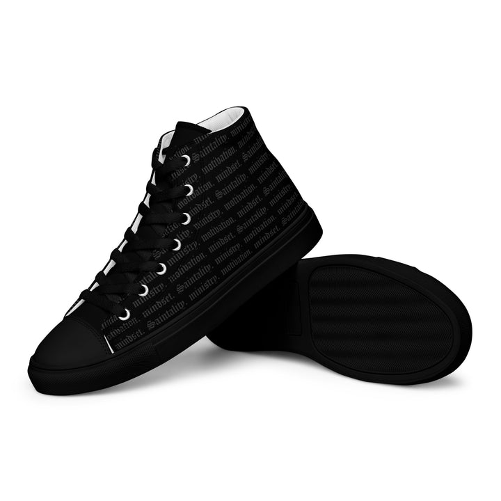 Saintality +| Mens Canvas High-top Shoes | Black