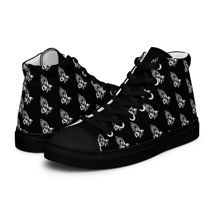 Prayer | Mens Canvas High-Top Shoes | Black